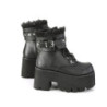 Demonia ASHES-57 Black Vegan Platform Women Boots