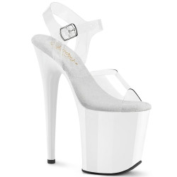 Pleaser FLAMINGO-808 White Platform Pole Dance Shoes