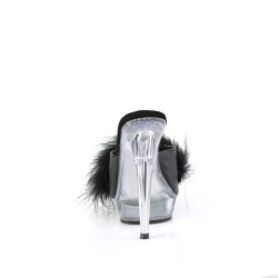 Fabulicious SULTRY-601F Black Vegan Feathers Transparen