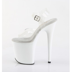 Pleaser FLAMINGO-808 White Platform Pole Dance Shoes