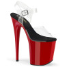 Pleaser FLAMINGO-808 Black-Red Platform Pole Dance Shoes