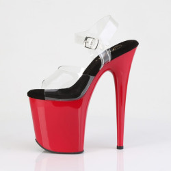 Pleaser FLAMINGO-808 Black-Red Platform Pole Dance Shoes