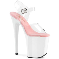 Pleaser FLAMINGO-808 Rose White Platform Pole Dance Shoes