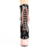 Pleaser ADORE-1020 Black Patent Rose Gold Chrome Boots