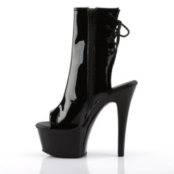 Pleaser ASPIRE-1018 Black Patent Ankle High Boots Women