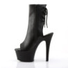 Pleaser ASPIRE-1018 Black Vegan Leather Ankle Boots