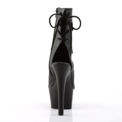 Pleaser ASPIRE-1018 Black Vegan Leather Ankle Boots