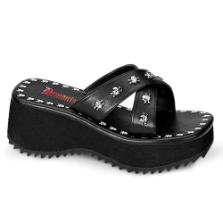 Demonia FLIP-05 Black Vegan Platform Women Mules