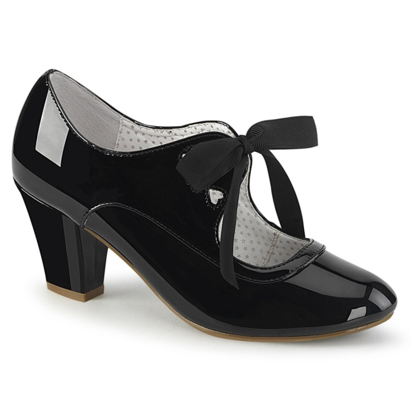 Pin Up Couture WIGGLE-32 Black Patent Sale Women Pin Up Couture WIGGLE-32 Black Patent Sale Women