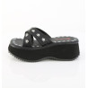 Demonia FLIP-05 Black Vegan Platform Women Mules