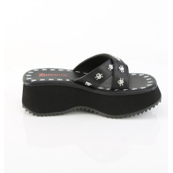 Demonia FLIP-05 Black Vegan Platform Women Mules