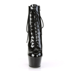Pleaser ASPIRE-1020 Black Patent Ankle High Boots Women