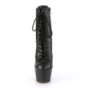 Pleaser ASPIRE-1020 Black Vegan Leather Ankle Boots