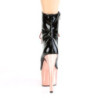 Pleaser ADORE-1020 Black Patent Rose Gold Chrome Boots