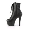 Pleaser ASPIRE-1020 Black Vegan Leather Ankle Boots