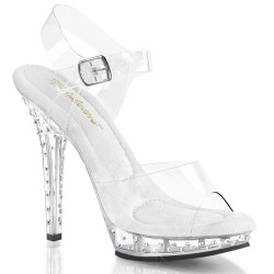 Fabulicious LIP-108SDT Clear Strass High Heels Sandals
