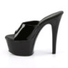 Pleaser ASPIRE-601 Black Patent High Heeled Mules
