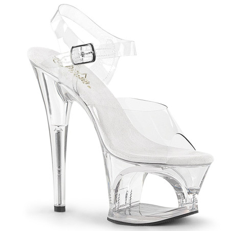 Pleaser MOON-708 Clear Platform High Heeled Women Shoes