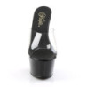 Pleaser ASPIRE-601 Transparent Black High Heeled Mules