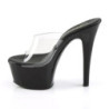 Pleaser ASPIRE-601 Transparent Black High Heeled Mules