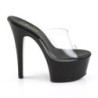 Pleaser ASPIRE-601 Transparent Black High Heeled Mules