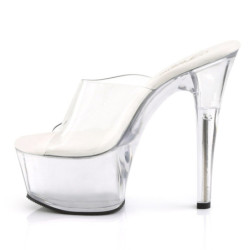 Pleaser ASPIRE-601 Transparent High Heeled Mules