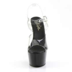 Pleaser ASPIRE-608 Clear Black Platform High Heel Shoes