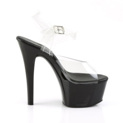 Pleaser ASPIRE-608 Clear Black Platform High Heel Shoes