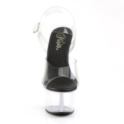Pleaser ASPIRE-608 Black Clear Platform High Heel Shoes