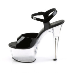 Pleaser ASPIRE-609 Black Clear Platform High Heels Women
