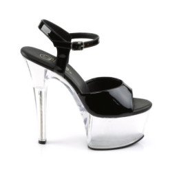 Pleaser ASPIRE-609 Black Clear Platform High Heels Women
