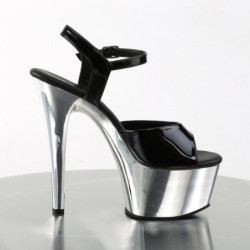 Pleaser ASPIRE-609 Black Chrome Platform High Heels