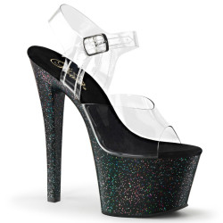Pleaser SKY-308MG Black Platform High Heeled Pole Shoes
