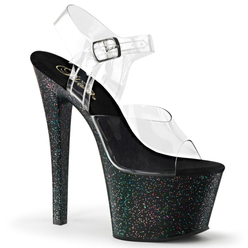 Pleaser SKY-308MG Black Platform High Heeled Pole Shoes