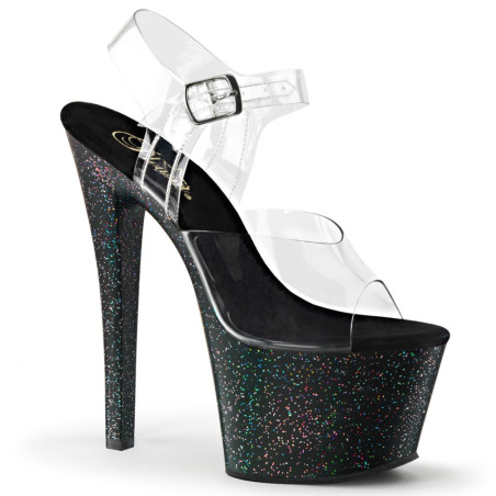 Pleaser SKY-308MG Black Platform High Heeled Pole Shoes