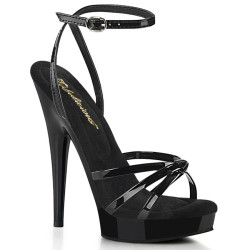 Fabulicious SULTRY-638 Black High Heel Strappy Sandals