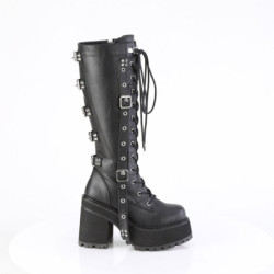 Demonia ASSAULT-218 Black Vegan Platform Women Boots