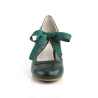 Pin Up Couture WIGGLE-32 Green Cuben Heel Retro Pumps