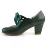 Pin Up Couture WIGGLE-32 Green Cuben Heel Retro Pumps