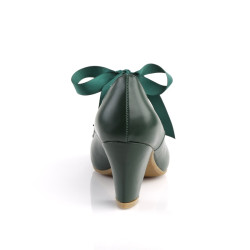 Pin Up Couture WIGGLE-32 Green Cuben Heel Retro Pumps