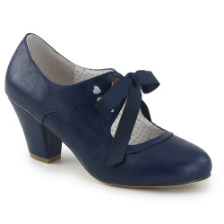 Pin Up Couture WIGGLE-32 Blue Cuben Heel Retro Pumps