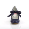 Pin Up Couture WIGGLE-32 Blue Cuben Heel Retro Pumps