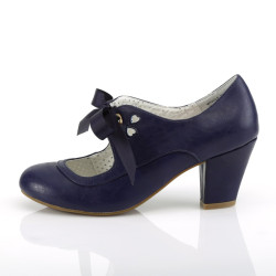 Pin Up Couture WIGGLE-32 Blue Cuben Heel Retro Pumps