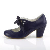 Pin Up Couture WIGGLE-32 Blue Cuben Heel Retro Pumps