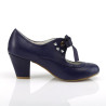 Pin Up Couture WIGGLE-32 Blue Cuben Heel Retro Pumps
