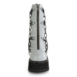Demonia ASSAULT-66 Grey Reflective Platform Women Boots
