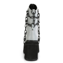 Demonia ASSAULT-66 Grey Reflective Platform Women Boots