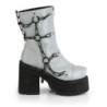 Demonia ASSAULT-66 Grey Reflective Platform Women Boots