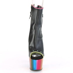 Pleaser ADORE-1018RC-02 Black Vegan Leather Rainbow