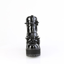 Demonia ASSAULT-72 Black Patent Platform Women Boots